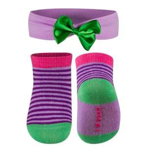 Babyset Violett SOXO Socken und Stirnband