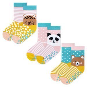Bunte Set 3x Kinder Socken SOXO mit Haustieren