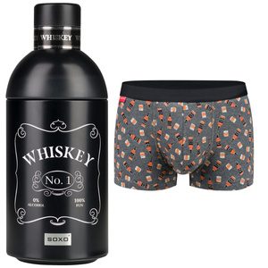 Herren Whiskey-Boxershorts in SOXO-Flasche | Geschenkidee | Jungentag | Höschen aus Baumwolle