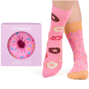 SOXO Damensocken in einer Geschenkbox | rosafarbenes Donut Muster