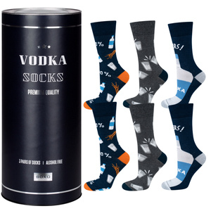 SOXO Set 3 Herrensocken in Geschenktube | Wodka Muster