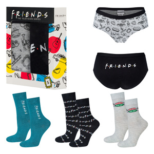 Set 2x SOXO Friends Damen Slips und 3x Friends Damen-Socken | Geschenk für sie