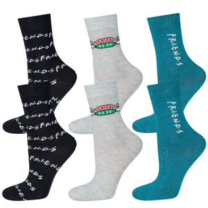 Set 3 x Damensocken von Soxo | lustige Socken | Für Fans der Serie ‚Friends‘ | Geschenkidee | Bunt