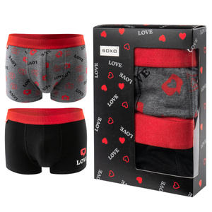 Set mit 2x SOXO Boxershorts als Geschenk für ihn aus Baumwolle