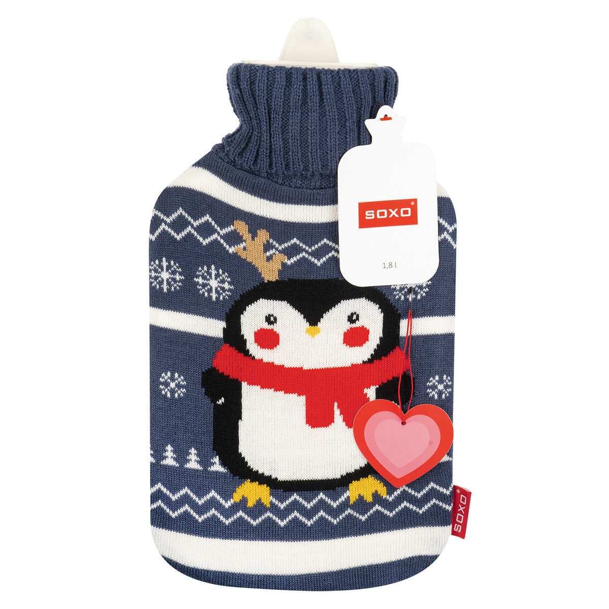 Pinguin Wärmflasche im Pullover lustiges Geschenk für Nikolaustag