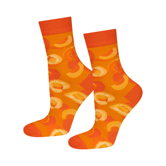 1 Paare von lustigen Socken mit Apricot jammotiv in einem Glas | Damensocken | SOXO