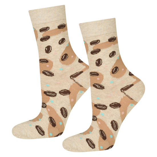 1 Paare von lustigen Socken mit CaffeLattemotiv in einzigartiger Verpackung | Damensocken | SOXO