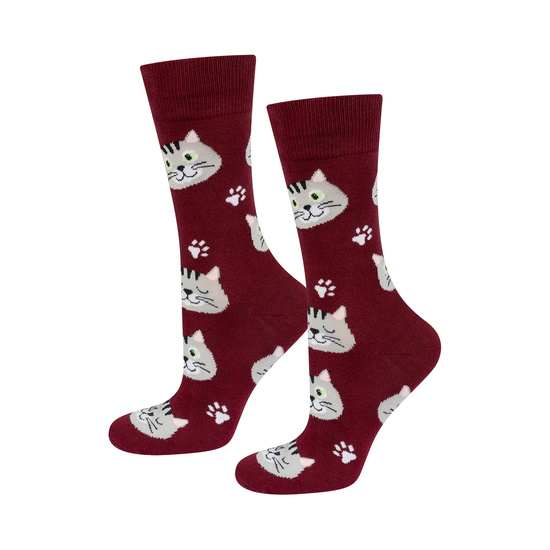 1 Paare von lustigen Socken mit Katzemotiv in einzigartiger Verpackung | Damen-/Herensocken | SOXO