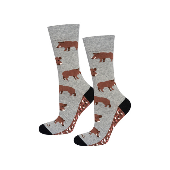 1 Paare von lustigen Socken mit Wildschwein-Pastete Motiv in einzigartiger Verpackung | Herensocken | SOXO