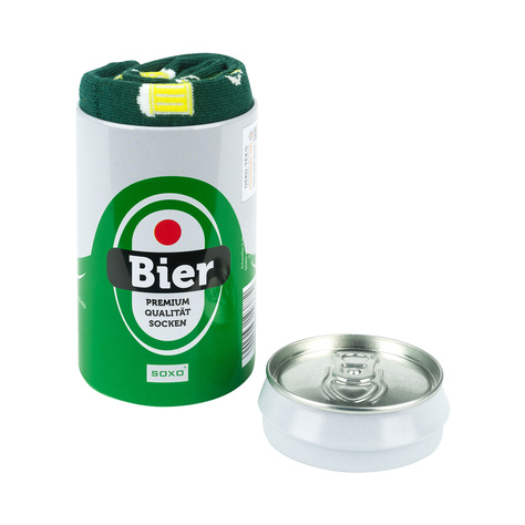 Bunte Herrensocken SOXO GOOD STUFF | Dosenbier | ein Geschenk für einen Mann