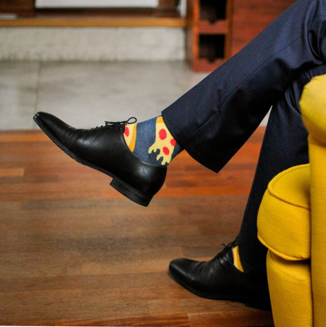 Bunte Set 2x Herrensocken SOXO GOOD STUFF komisch Geschenk Pizza