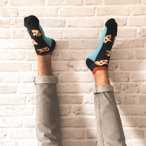 Bunte Set 7x Herren Sneaker Socken SOXO GOOD STUFF pizza