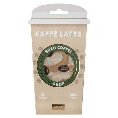 Damensocken SOXO | Kaffee im Café Latte | perfekte Geschenkidee | Nikolaiken | für Sie