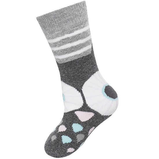 Grau Set 3x Kinder Socken SOXO mit Haustieren warm Frottee