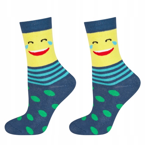 Kinder Socken SOXO mit glücklichen gesichtern warm Frottee