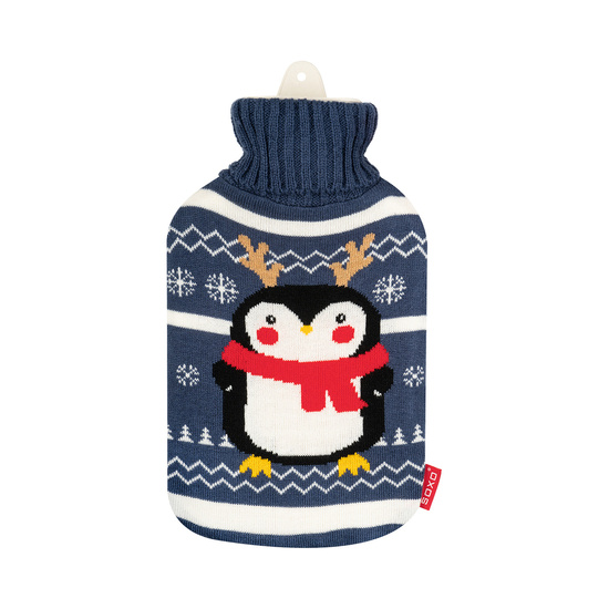 Pinguin Wärmflasche im Pullover lustiges Geschenk für Nikolaustag
