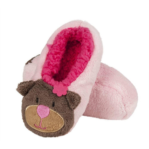 Rosa Kinder Hausschuhe SOXO flauschige mit Bär