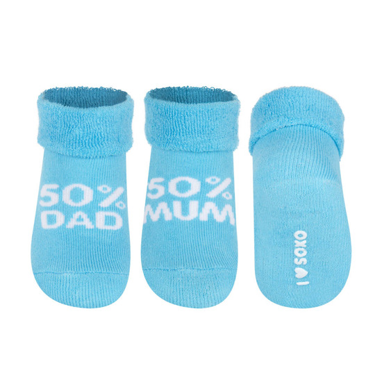 SOXO Baby Frotte-Socken  50% MUM 50% DAD