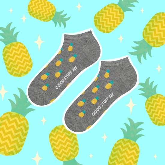 SOXO Set 3 Damen kurze Socken | Wassermelone und Erdbeere Muster