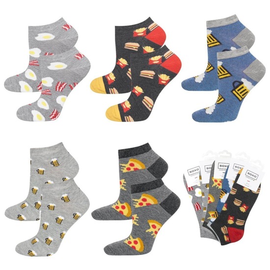 SOXO Set 5 Herren kurze Socken | bunte Muster 