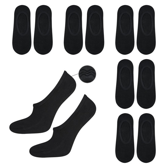 SOXO Set 6 Herren Füßlinge | schwarze, klassisch