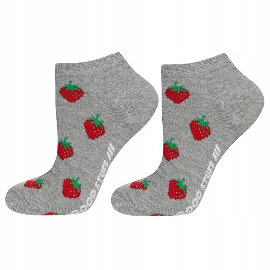 SOXO bunte Damen kurze Socken | Erdbeeren Mustern
