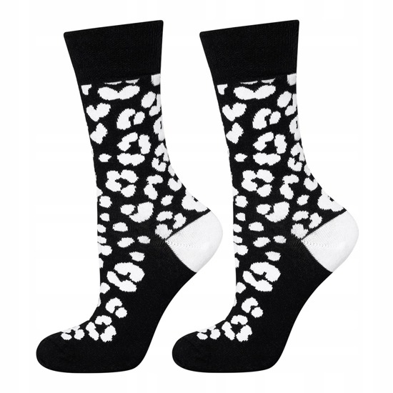 Schwarz und weiß Damen Socken SOXO GOOD STUFF Baumwollen Geschenk 