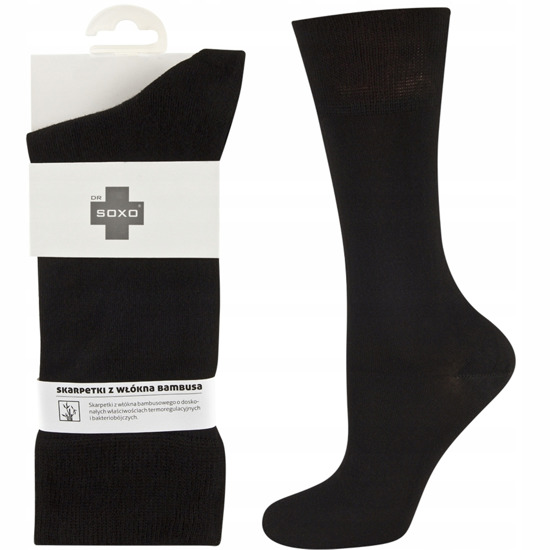 Schwarze Bambus Socken von DR SOXO für Männer  Gesundheit 
