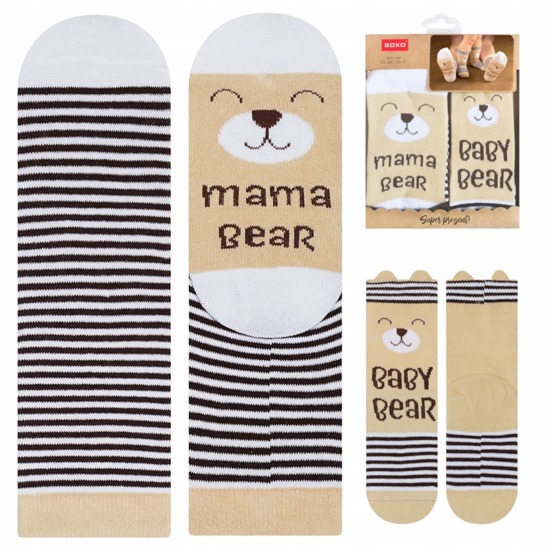 Set Socken für Mutter und Kind SOXO  Baumwollen Bär