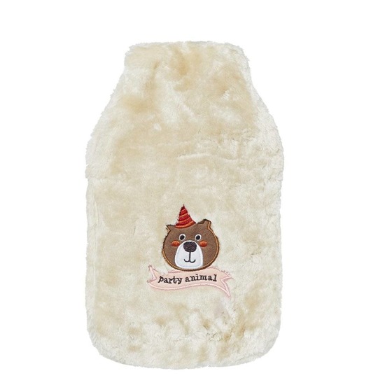 Wärmflasche SOXO in einem Pelzkasten mit Bär