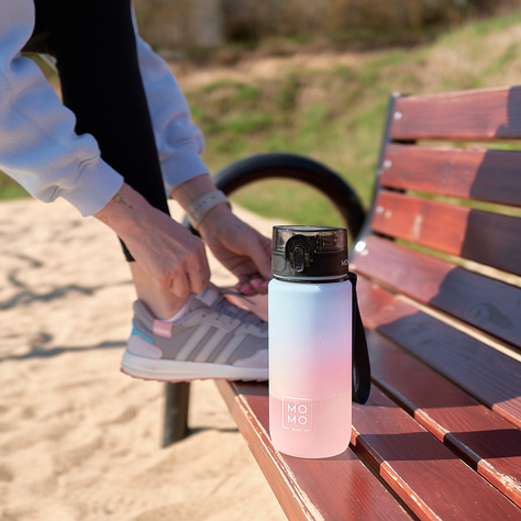 Wasserflasche 0.6L blau und rosa | ideal für Reisen