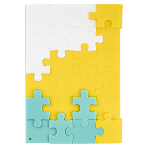  Notebook A6 mit gelbem Puzzle-Cover