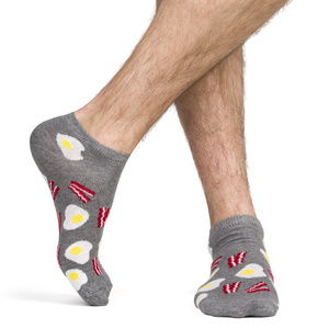1 Paare von lustige Kurze Socken mit Ei und Speck | Herensocken | SOXO