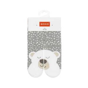 1 Paare von lustige Socken mit Bär warm Frottee  | Babysocken | SOXO