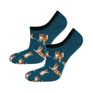 1 Paare von lustigen Kurz Socken mit Hundmotive | Herensocken | SOXO