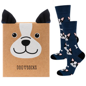 1 Paare von lustigen Socken mit Hundmotiv in einzigartiger Verpackung | Damen-/Herensocken | SOXO