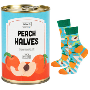 1 Paare von lustigen Socken mit Peachmotiv in einzigartiger Verpackung | Damensocken | SOXO