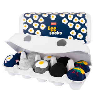 5 Paare von lustigen Socken mit Eggsmotiv in einzigartiger Verpackung | Damen-/Herrensocken | SOXO