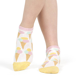 Bunte Damen Sneaker Socken SOXO GOOD STUFF Baumwollen Eis