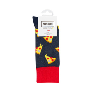 Bunte Herrensocken SOXO GOOD STUFF Baumwollen Pizza 