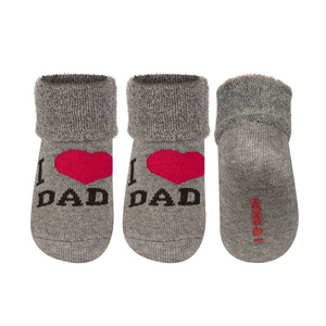 Grau Babysocken SOXO mit Inschriften 