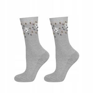 Klassische Damen Socken SOXO mit Perlen Baumwollen Geschenk
