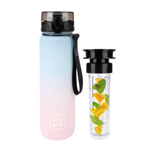 MOMO WAY Wasserflasche blau und rosa | ideal für Reisen | BPA free | Tritan | MOMOWAY