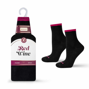 SOXO Damensocken in einer Geschenkbox | Red Wine Muster
