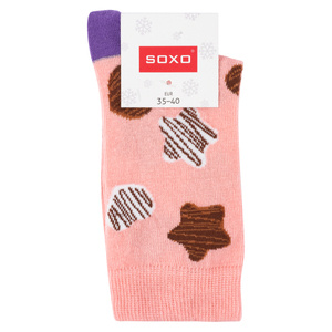SOXO Lebkuchensocken für Frauen in Schokolade 