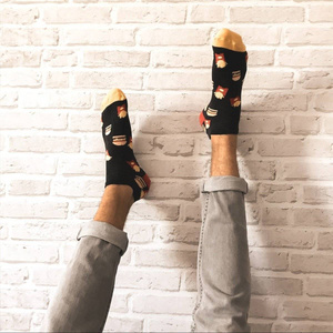 SOXO Set 6 Herren kurze Socken | Bier und Pizza und Speck Muster