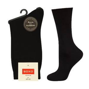 Schwarze Bambus Socken Business SOXO für Männer PREMIUM