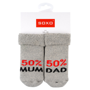 Set mit 3x Bunte Babysocken mit Aufschrift | SOXO