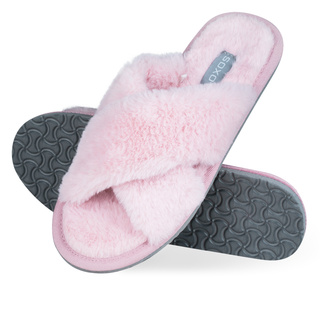 Damen-Hausschuhe mit Riemen Rosa