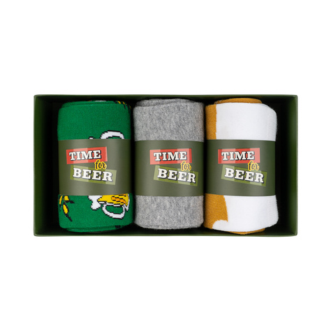 3 Paar von lustigen Socken mit Biermotiv in einzigartiger Verpackung | Herrensocken | SOXO